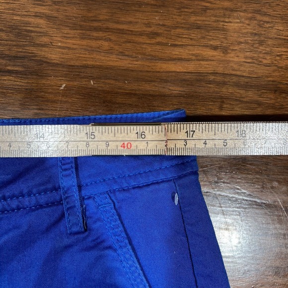 DKNY Jeans Shorts Women 12 Blue Chino Flat Front - Picture 8 of 11